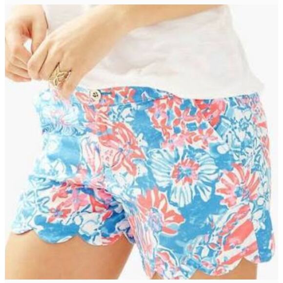 Lilly Pulitzer The ButterCup Shorts Bay Blue Pop Pop Glow Size 0 - Picture 1 of 6
